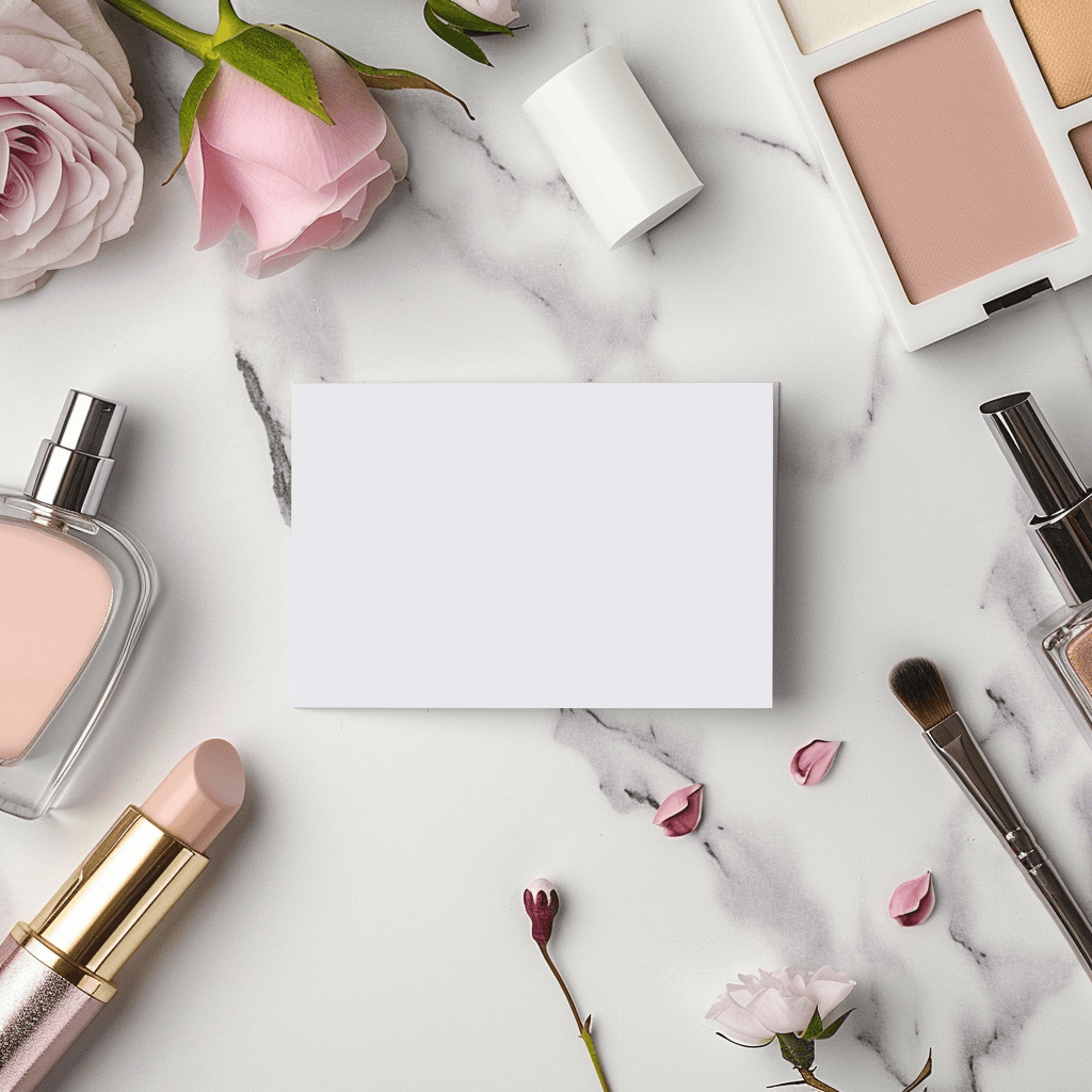 pddesign blank business card - mockup - beauty products backgro 2f574416-8e1a-4323-ac87-4b10dcdc7851