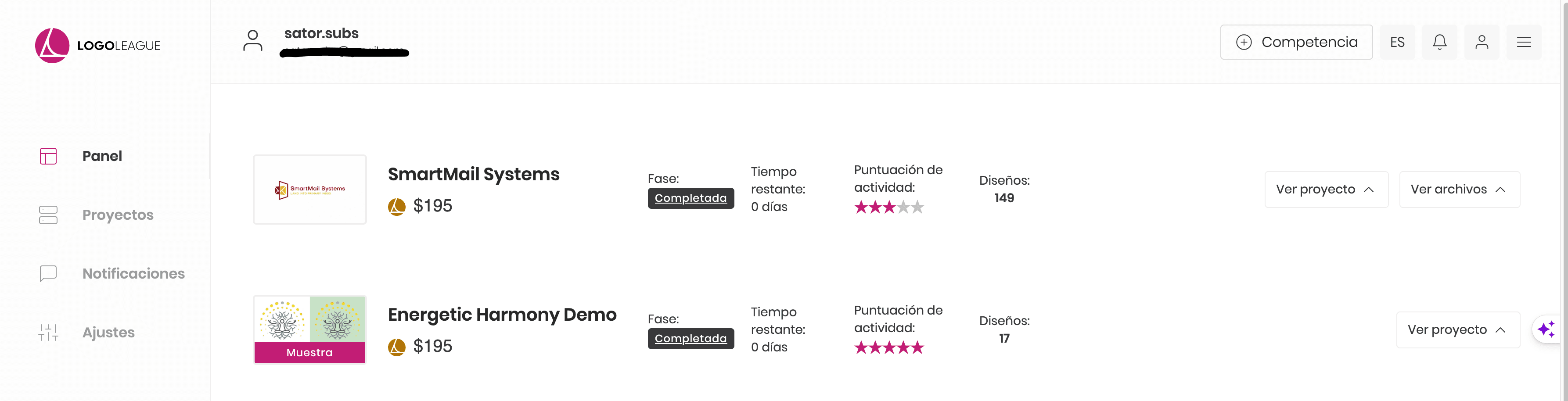 Ejecutar una competencia | Panel de control del cliente