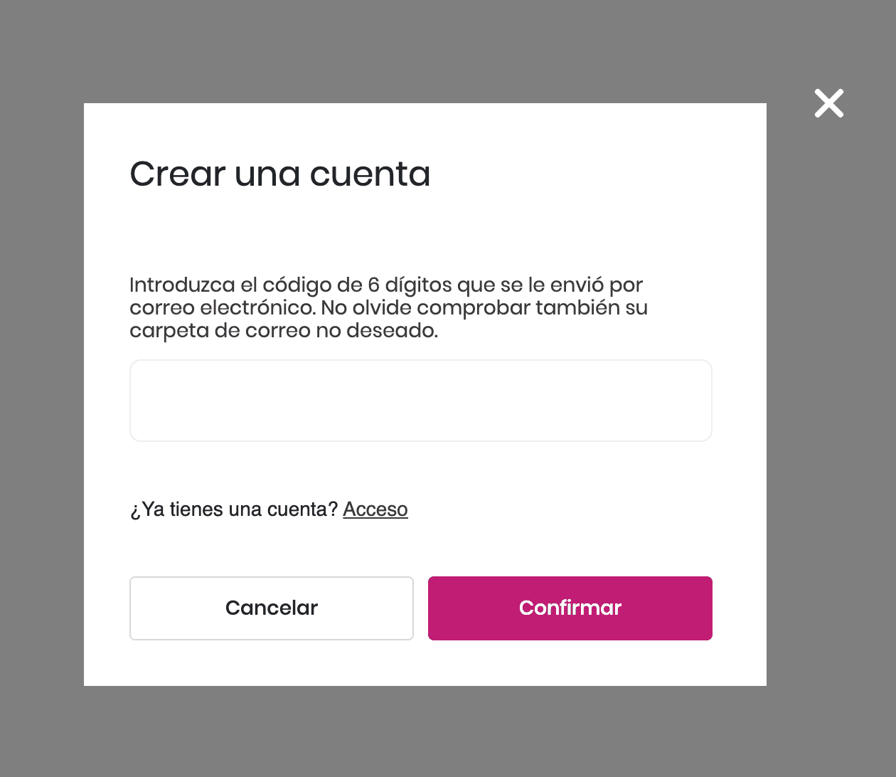 Ingresar código de 6 dígitos